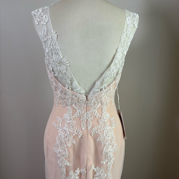 NWT JJ’s House Trumpet/Mermaid Scoop Floor Length Tulle Lace Wedding Dress Sz 8 - Picture 7 of 16